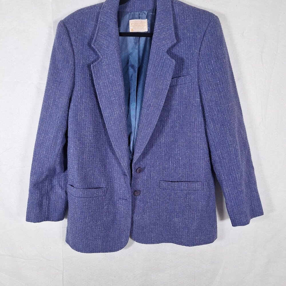 Vintage Blue Pendleton 100% Wool Womens Blazer size 16